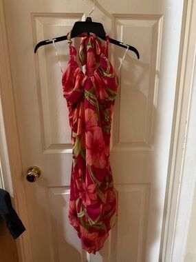 My Michelle Bright Pink Floral Dress M